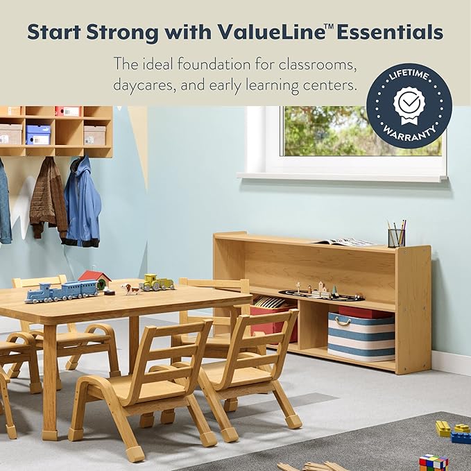 Angeles Value Line Preschool 2-Shelf Storage, Classroom Organization, Cubbies for Daycare, Assembly Required, 48" L x 12" W x 27" H