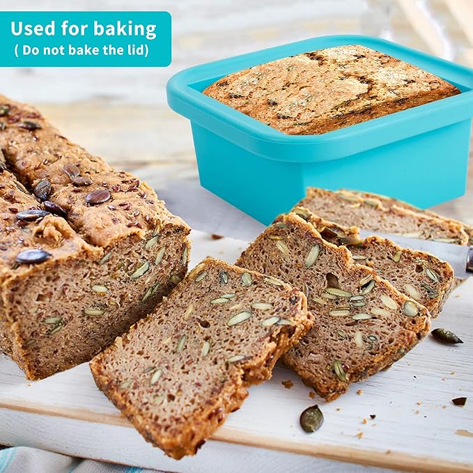 Silicone Freezing Tray with Lid - 2-Cup 2 Pack Freezer Containers,Make 1 Perfect Freezing,Storing Soups, Foods, Stews, Dips or Sauces Simple and Convenient Color Aqua