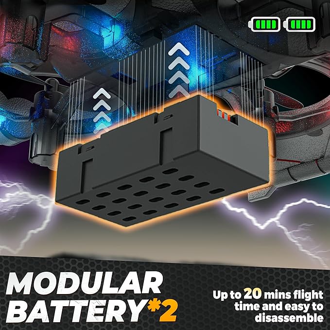 BEZGAR Drones for Kids | 2.4GHZ RC Plane, Remote Control Airplane, RC Helicopter, 360° Flip Fighter Jet Toy with Colorful LED Navigation Light Blue