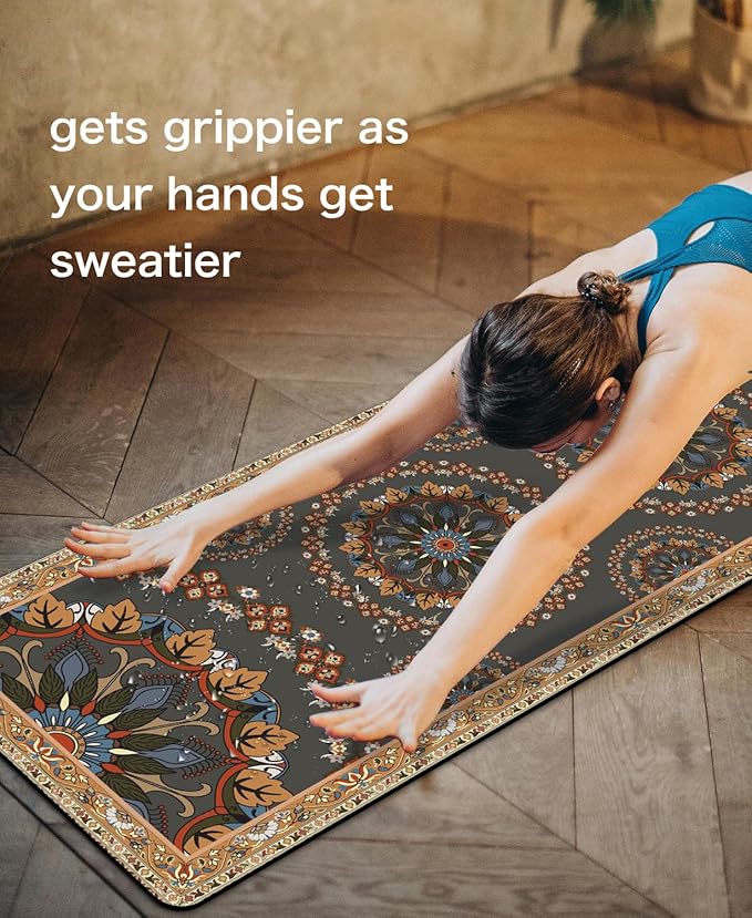 Non Slip Yoga Mat TPE Workout Mat for Men Women, Thick Workout Mat with Carrying Strap, Fitness Mats for Exercise, Yoga, Fitness, Pilates, Floor Workouts (72" x 24" x 6mm)