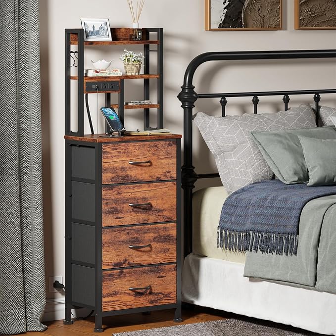 Furnulem Tall Night Stand, LED Nightstand - Image 8