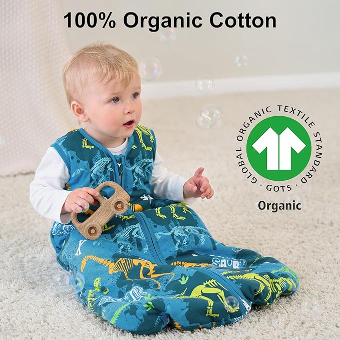 Yoofoss Baby Sleep Sack 0-6 Months, 1.5 Tog Baby Wearable Blanket with 2-Way Zipper, 100% Cotton Organic Fabric Winter Infant Sleeping Sack, Warm Soft Comfy