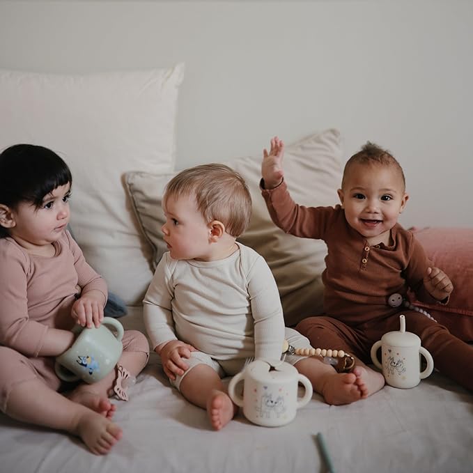 mushie x Bluey Silicone Snack Cup | Spill Proof Food Container for Toddler and Baby (Bluey Ivory)