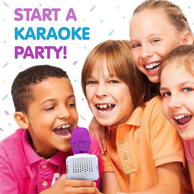 Move2Play, Kids Karaoke Microphone | Includes Bluetooth & Pre-Loaded Songs | Birthday Girls Present for All Ages, 2, 3, 4, 5+ Year Old Girls, Boys & Toddlers (Purple)