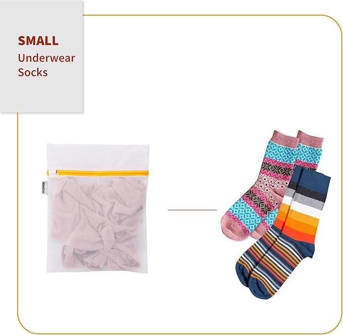 Mesh Laundry Bag for Delicates, Wash Bag for Underwear and Lingerie, Makeup Organizer Bag (2 Small)