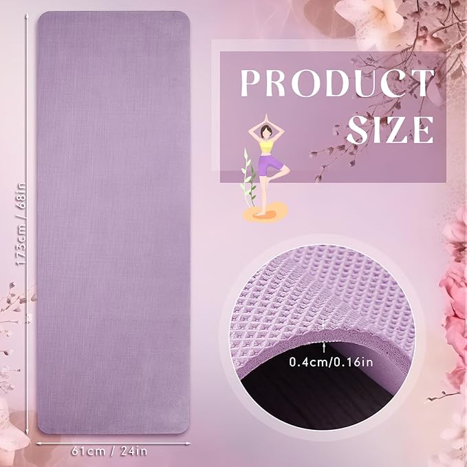 Timgle 24 Pack 68" x 24" Yoga Mat Bulk, 4mm Thick Extra Long Sports Mat Anti Slip Tear Resistant Yoga Exercise Set for Fitness Stretching Home Workout Gym and Studio