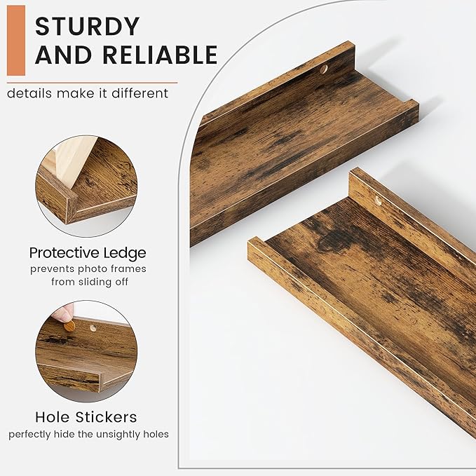 Floating Picture Ledge Shelves Set of 4, 56 Inch Long Large Nursery Book Shelf for Toys Storage Kids Bookshelf Wall Mounted Living Room Bedroom Decor Frames