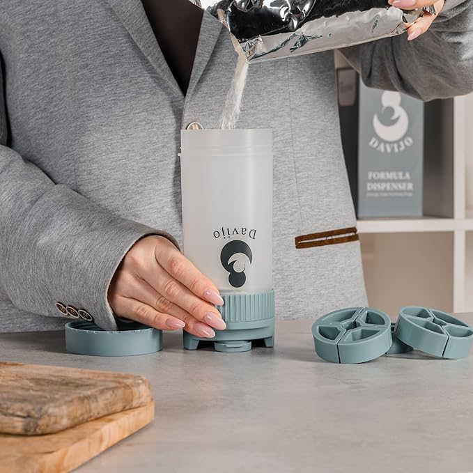 Formula Dispenser - Replaces Hand Scooping - Add Desired Amount with a Few clicks - Baby Formula Container to go - 10ounces Baby Milk Powder Storage - for Home & Travel