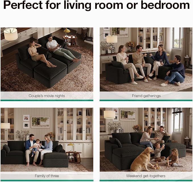 Novilla 133.8" Modular Cloud Couch, Modern Sectional Sofa - Image 21