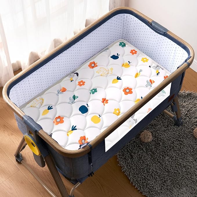 Baby Bassinet Mattress 33 x 20 inches- Firm Support and Comfort Premium Foam,Noiseless and Odorless,Hypoallergenic Small Crib Mattress, Fits Moses Basket, Dual Sided with Soft Breathable Fabric