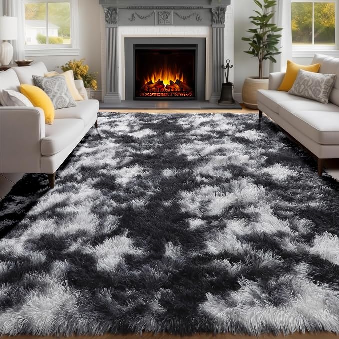 PAGISOFE 9x12 Area Rugs Living Room, Extra Large Black White Grey Rugs - Image 4
