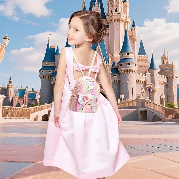 I IHAYNER Girls Bowknot Cute Leather Backpack Mini Backpack Purse for Women