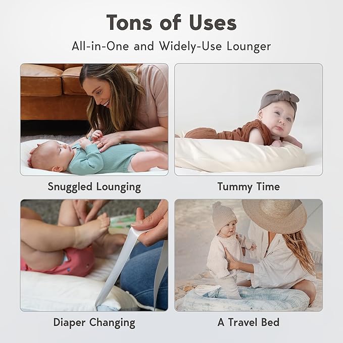 Infant Lounger, Baby Nest Cover for Baby Girls & Boys, Newborn Essentials for Baby 0-12 Months, 100% Cotton Breathable (Fields of Rye, Corduroy)