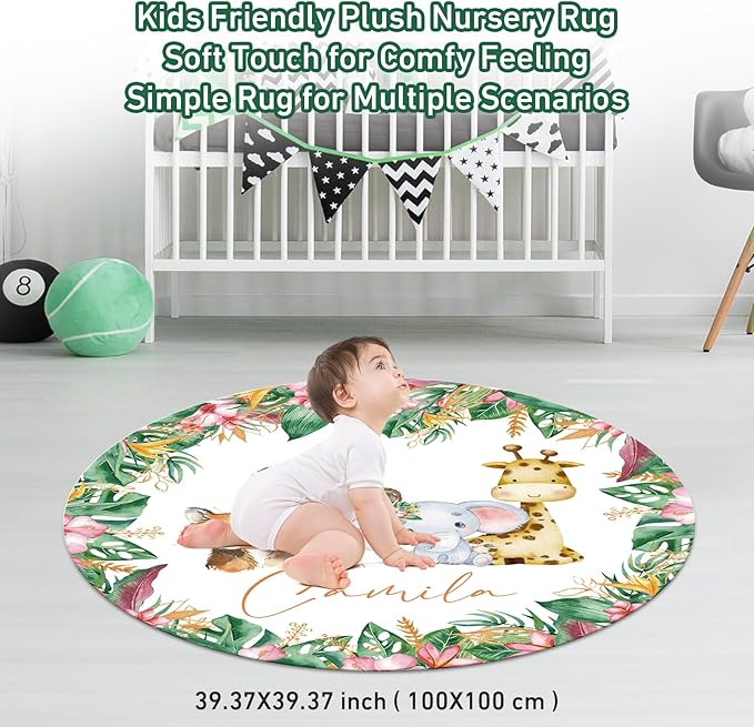 Personalized Baby Crib Bedding Set - Custom Name Lions Design 3 Pcs Set - Soft Blanket with Double Layer Dotted Backing, Fitted Sheet, Room Rug for Newborns Boys Girls Shower Gift