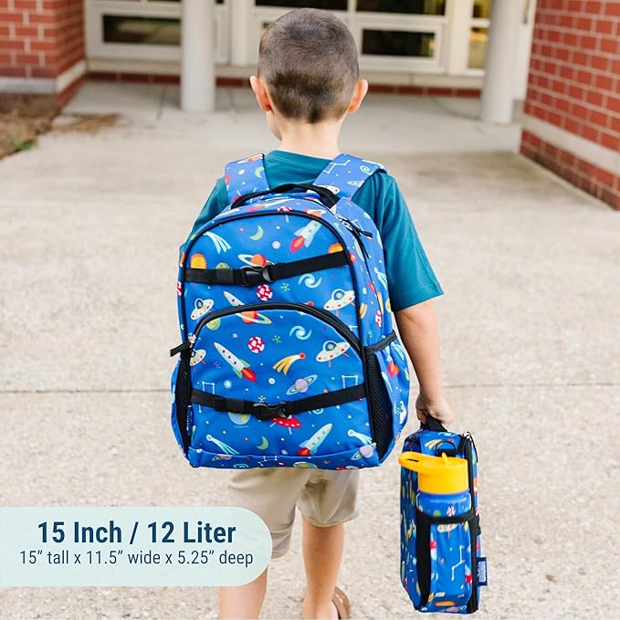 Wildkin ECO rPET 15-inch Kids Backpack – Sustainable, Padded, Adjustable – Out of This World