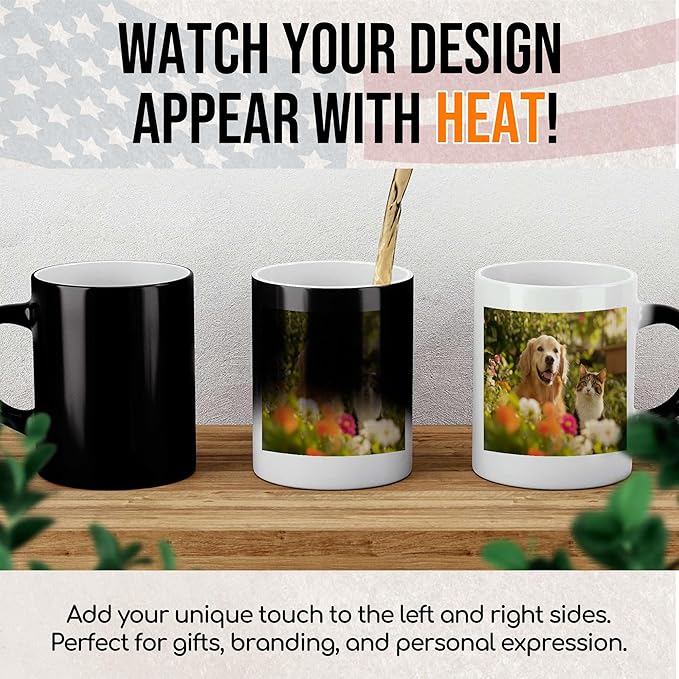 Custom Magic Mug Personalized Photo Coffee Mugs 11 Oz Customize Color Changing Cup with Photo Text Image Logo Ceramic Cups Gifts for Men Women Dad Mom Family Best Friend