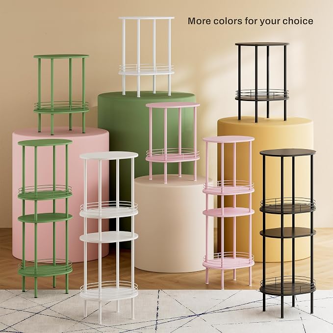Pink Side Table Set of 2, Small Modern Round Side Table - Image 6