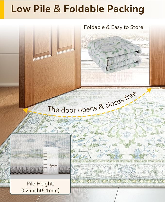 RELEANY Area Rugs 2'x8' Runner Rug Non Slip Washable - Image 5