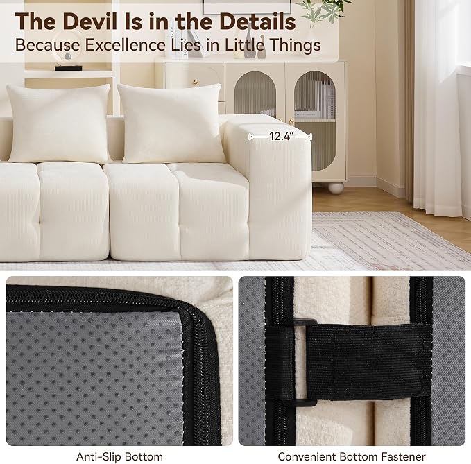 78.7" Loveseat Boneless Couch, Upholstered Cloud Love Seat - Image 3