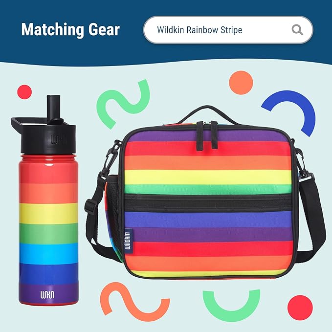 Wildkin ECO rPET 17-inch Large Backpack – Sustainable, Padded, Adjustable – Rainbow Stripe