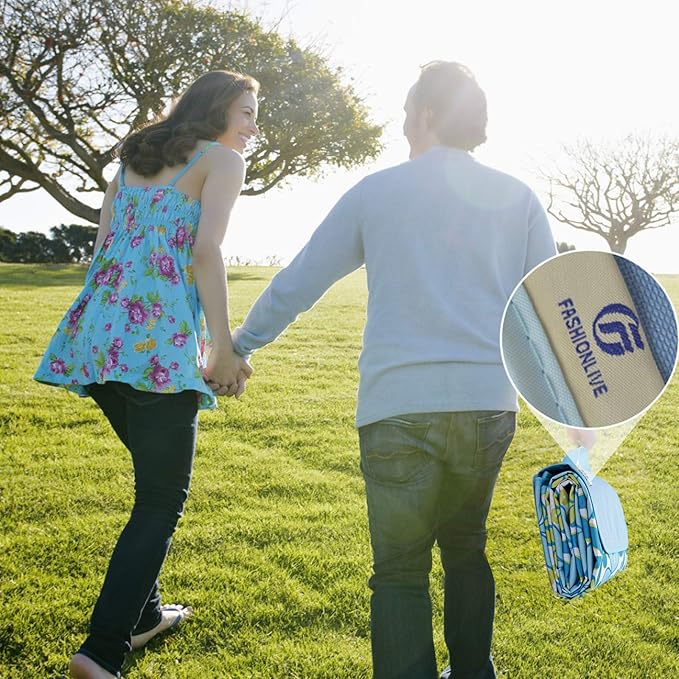 Beach Blanket Extra Large Picnic Blankets Sandproof Waterproof Outdoor Indoor Blanket Lightweight Handy Mat Portable Beach Mat for Camping Hiking Travel Park Grass