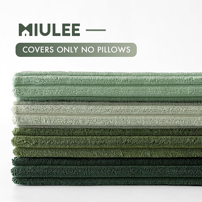 MIULEE Boho Farmhouse Sage Green Throw Pillow Covers 16x16 Inch Set of 4 - Image 7