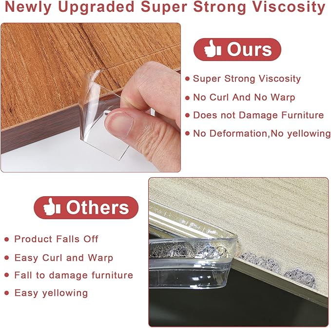 Corner Protectors Baby Proofing,Clear Corner Protector,Soft Edge Protector 6.6ft(2M) Corner Guards Furniture Corner&Edge Safety Bumpers with Upgraded Strong Adhesive for Furniture&Sharp Corners