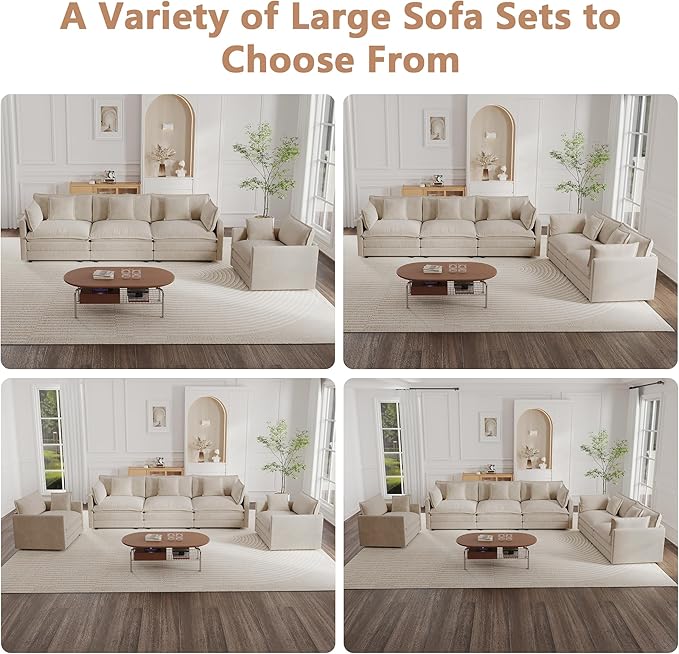 mikibama Modular Sectional Sofa, 146.5 Inch U Shaped Couch Set - Image 7