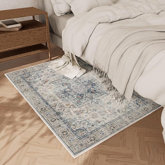 Machine Washable Throw Rugs for Entryway: Door Mat Indoor Entrance 2x3 Small Rug Stain Resistant Non-Slip Low Pile Soft Carpet for Kitchen Front Door Indoor Entry Bathroom Bedroom