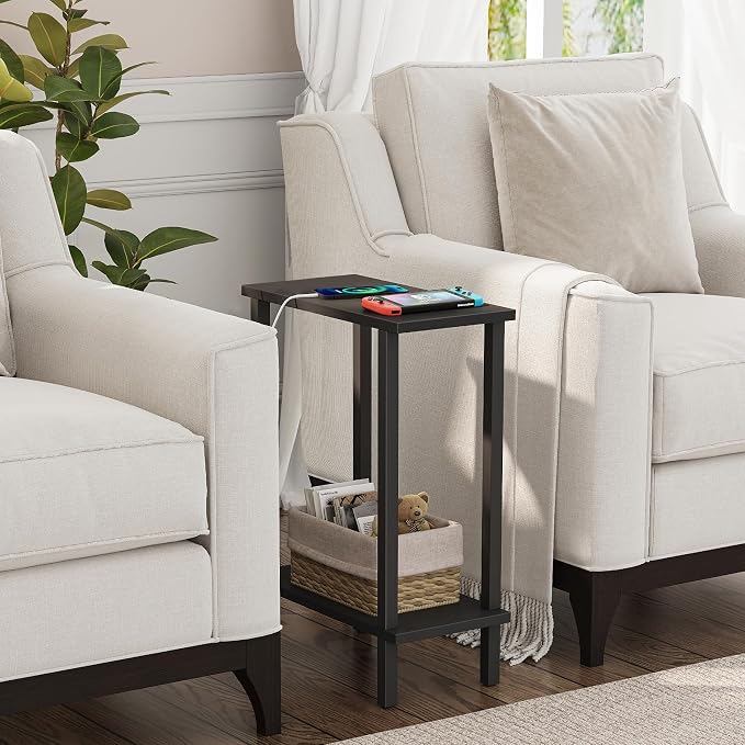 TUTOTAK Small Side Table, Narrow End Table, Skinny Sofa Table, Slim Nightstand - Image 2