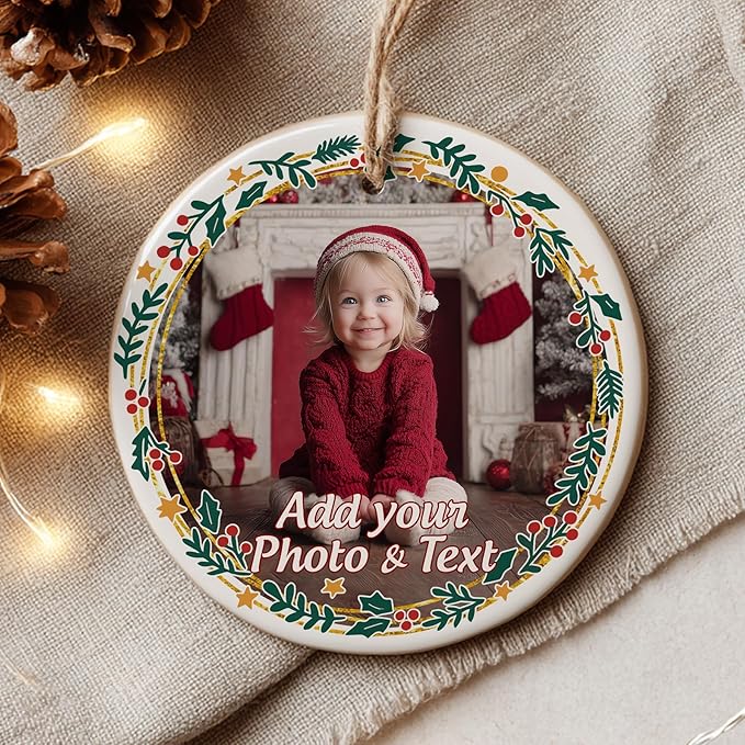 Personalized Baby Christmas Ornament 2025 - Custom New Baby Photo Ornaments - Sweet Gift for New Parents, Mom, Dad - Christmas, Birthday Gift for Babies, Boy, Girls, Family, Grandparents