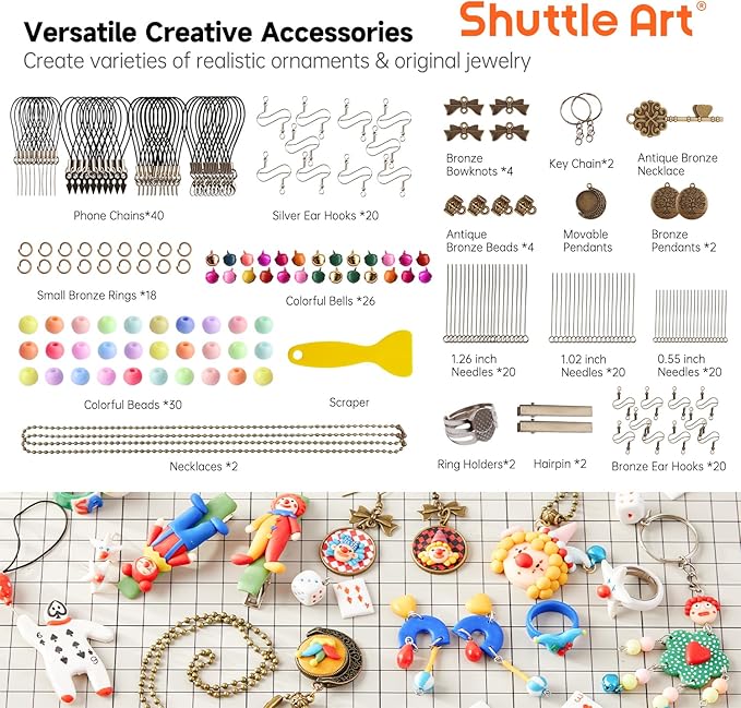Shuttle Art 112 Colors Polymer Clay Kit with 20 Clay Tools, 16 Kinds of Accessories, Non-Toxic, Non-Sticky, Ideal DIY Art Craft Gift for Kids Adults