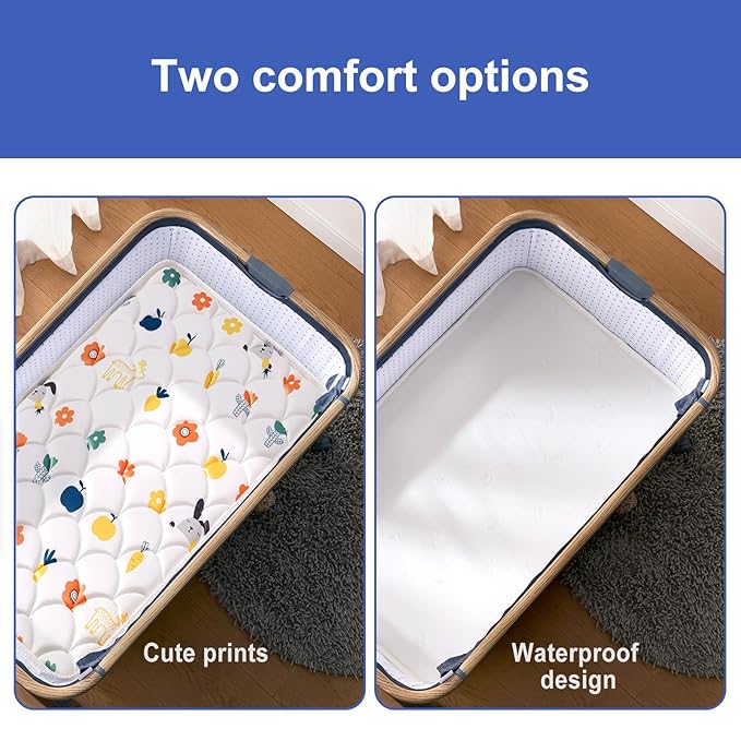 Baby Bassinet Mattress 32 x 18 inches- Firm Support and Comfort Premium Foam,Noiseless and Odorless,Hypoallergenic Small Crib Mattress, Fits Moses Basket, Dual Sided with Soft Breathable Fabric