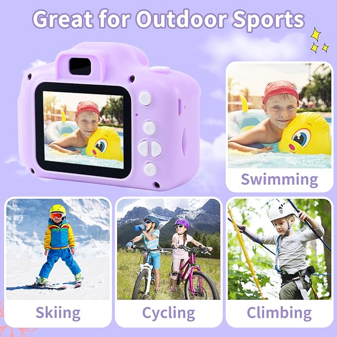 Kids Camera Waterproof Underwater Camera for 3-12 Year Old Boys Girls 2 Inch IPS Screen 1080P HD Digital Kids Video Camera Indoor Outdoor Action Cameras Best Christmas Birthday Gifts