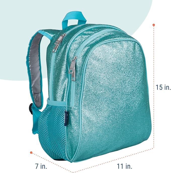 Wildkin 15-inch Kids Backpack – Durable, Padded, Adjustable for School & Trave (Blue Glitter)