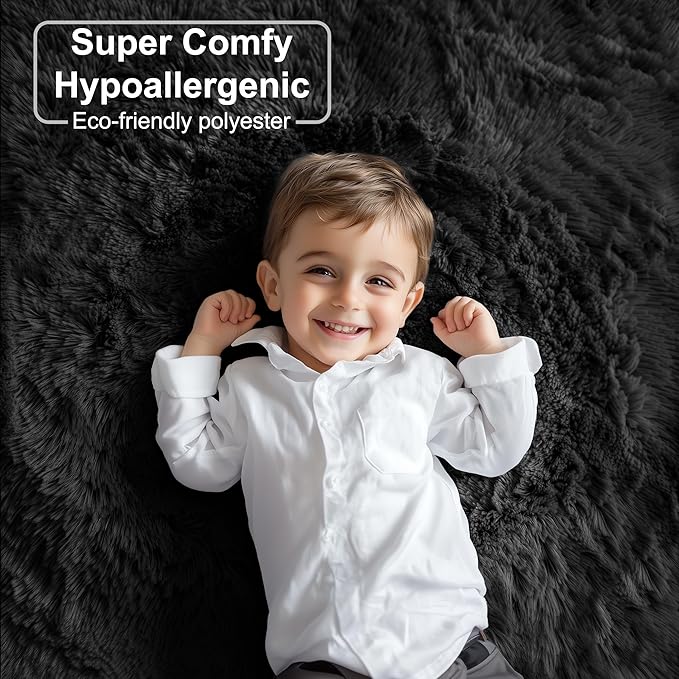 PAGISOFE 6x9 Ft Fluffy Bedroom Rugs, Fuzzy Shaggy Carpet, Indoor Plush Nursery - Image 8