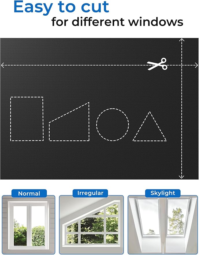 Sumobaby Blackout Curtains for Bedroom Portable 32"x68",No Drill Blackout Shades with Upgraded Hook&Loop Tapes,100% Black Out Window Cover,Thermal Insulated Blinds for Bedroom,Nursery(1 Panel,Black)