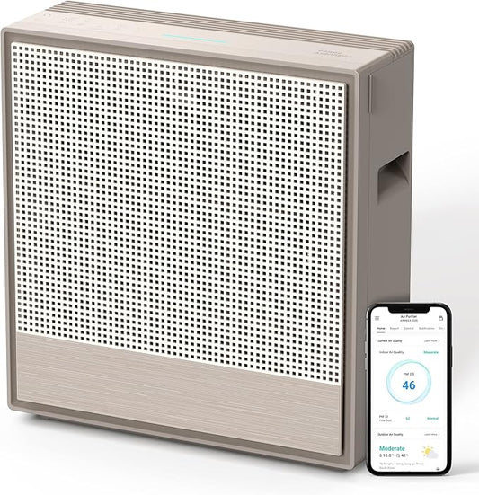 COWAY Air Purifiers for Home Large Room Up to 930 ft², Washable Pre-Filter and True HEPA Filter for Smoke, Allergies, Pet Dander, Odor, AQI, App Control, Smart & Rapid Mode, 3yr Warranty, 250S