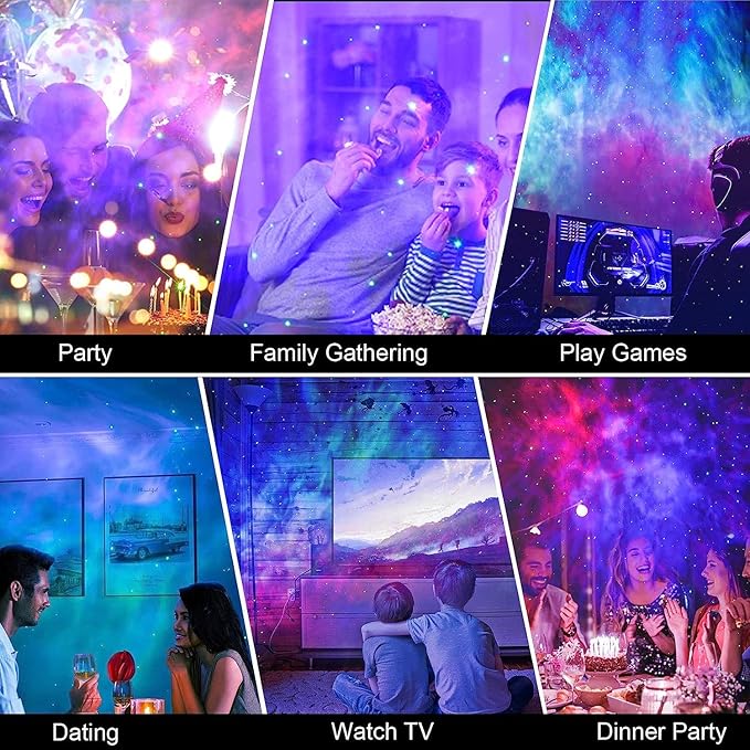 Star Projector, Galaxy Projector for Bedroom, Smart APP & Voice Control Galaxy lamp, Compatible with Alexa & Google Home, for Kids Adults Bedroom,Room Decor,Game Room,Party (White Round)