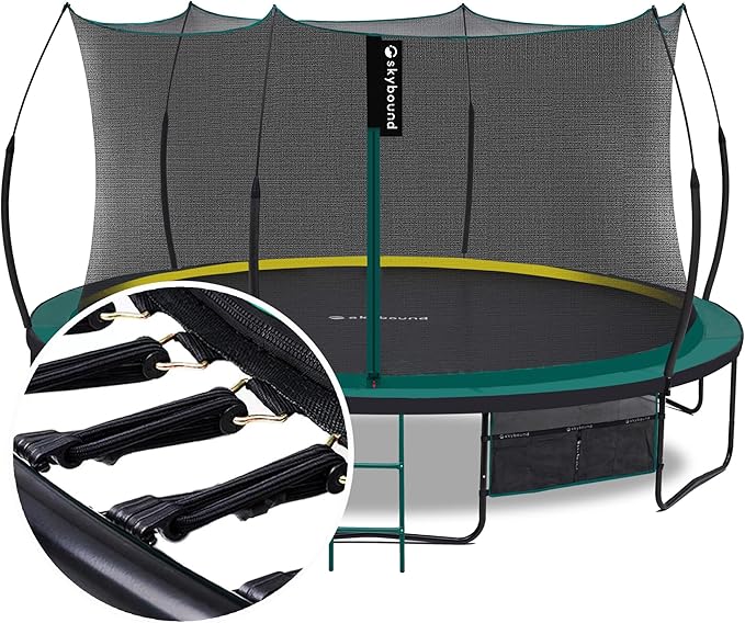 SkyBound 14 FT 12 FT 10FT 8FT 6FT Springless Trampoline for Kids and Adults - Recreational Trampolines with AntiRust Coating - Bungee Cords Outdoor Trampoline for Kids - No-Gap Design Zipper System