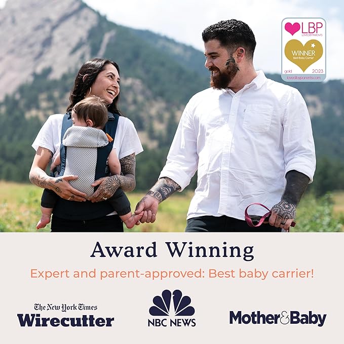 Beco Gemini Baby Carrier from Newborn to Toddler - Certified Ergonomic Newborn Baby Carrier for Infants and Children of 7-35 lbs - M Shape, Adjustable Seat, Breathable 3D Mesh (Cool Navy)