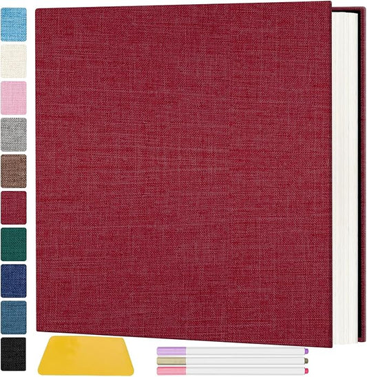 Zesthouse Large 18In Photo Album Self Adhesive 60 Pages, Scrapbook Albums with Sticky Page Holds 10x12 & 8x10 & 5X7 & 4x6 Pictures, DIY Photo Book Ideal Gift for Family Wedding Baby