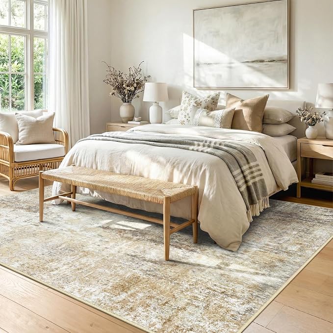 RELEANY Washable Area Rugs 6'x9' Non-Slip Modern Abstract Soft - Image 2