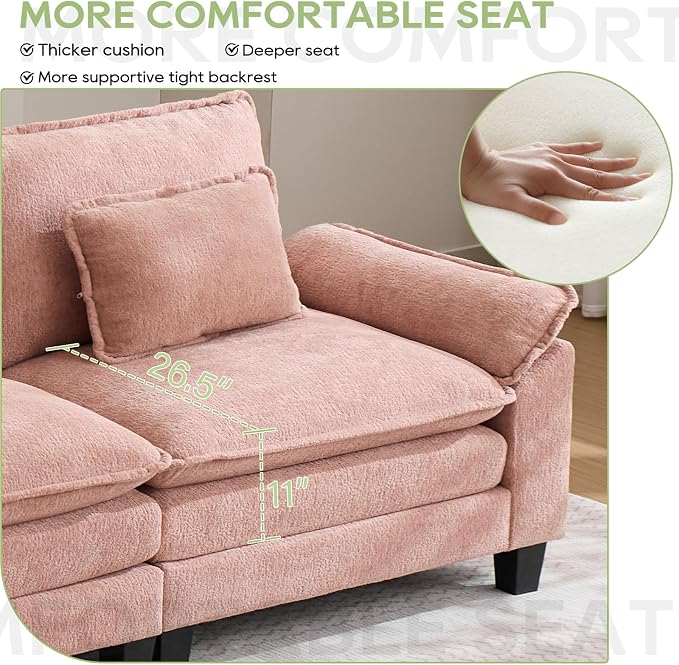 Oprisen 120" Modular Sectional Sofa, Comfy Cloud Couch Sectional Sofa - Image 4