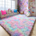 PAGISOFE 9x12 Rainbow Large Area Rug, Plush Rugs by PAGISOFE