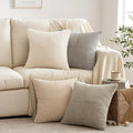 MIULEE Neutral Decorative Throw Pillow Covers 18x18 Inch Set of 4 by MIULEE