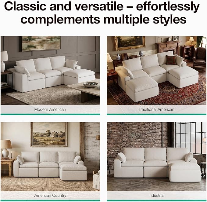 Novilla 104.3" Modular Cloud Couch, Modern Sectional Sofa - Image 22