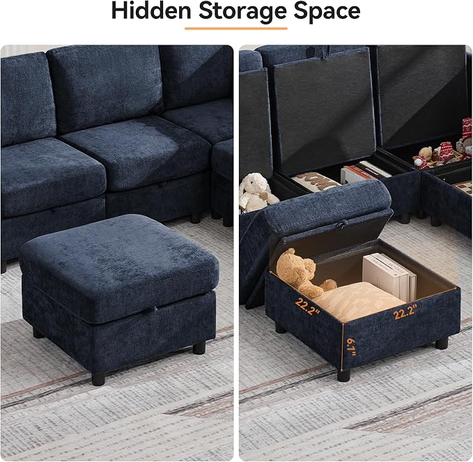 104'' V Shaped Modular Sofa, Sectional Couch - Image 7