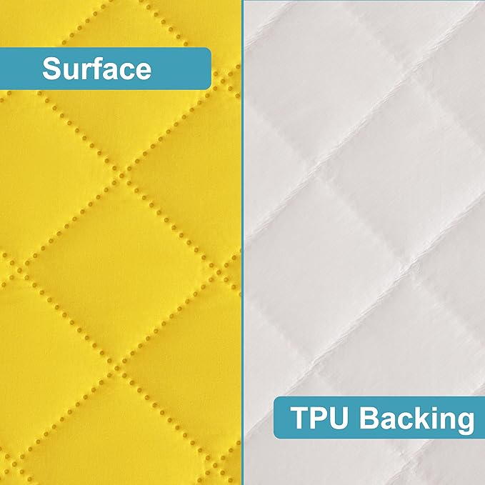 NTBAY 2 Pack Waterproof Crib Mattress Protector, Quilted 28"x52" Toddler Fitted Sheet - Machine Washable - Soft and Breathable Mattress Pad Cover for Crib, Nursery, Daycare, Cot, Yellow