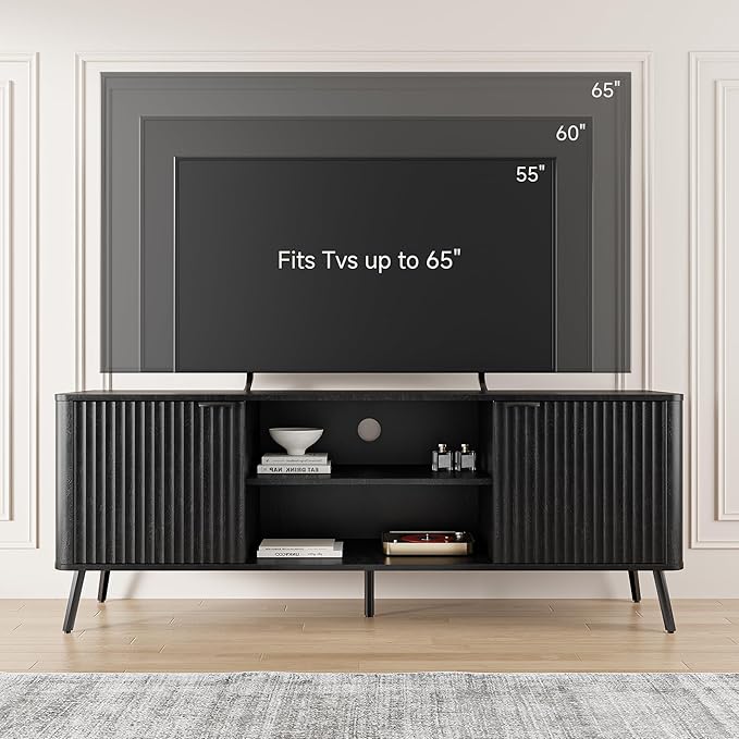 Fatmok TV Stand, Mid Century Entertainment Center - Image 4